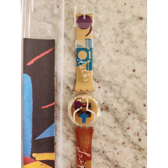 Swatch Artist collection Watch "Lipstick" GK243 new old stock in box with papers - Picture 5 of 12